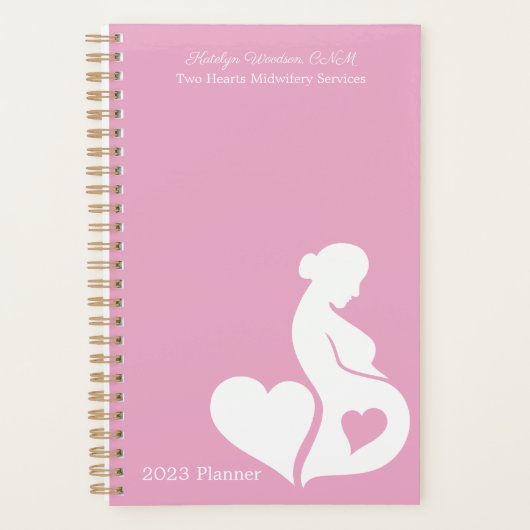Midfrau Doula oder OBGYN Beautiful Custom Pink 202 Planer (Vorderseite)