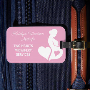 Midfrau Doula Schöne Schwangerschaft Pink Gepäckanhänger