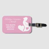 Midfrau Doula Schöne Schwangerschaft Pink Gepäckanhänger (Vorderseite (Horizontal))