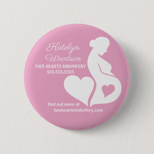 Midfrau Doula Schönes Business Pink Button (Vorderseite)