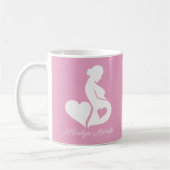 Midfrau Doula Schönes Personalisiertes Rosa Kaffeetasse (Links)
