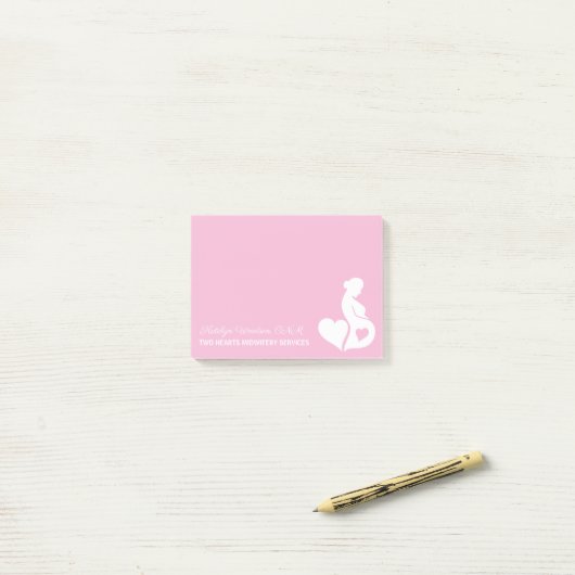 Midfrau Doula schwangere Frau Hübsch rosa Custom Post-it Klebezettel (Auf Schreibtisch)