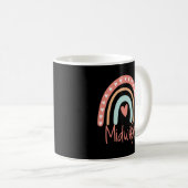 Midfrau Midwifery Gift Boho Rainbow Kaffeetasse (VorderseiteRechts)