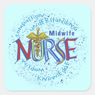 Midfrau Nurse Motto Quadratischer Aufkleber