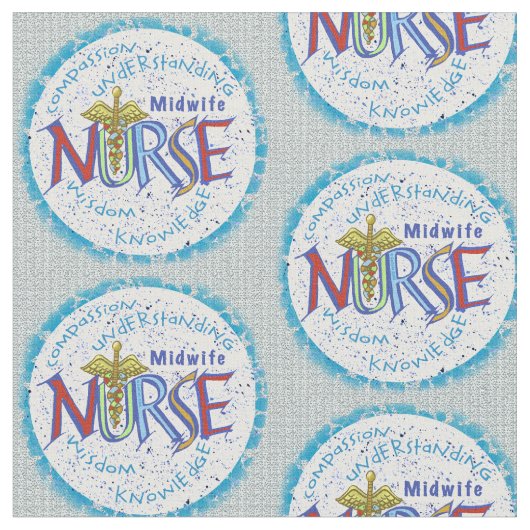 Midfrau Nurse Motto Stoff (Nahaufnahme)