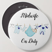 Midfrau On Duty Blue Colossal, 18 mm Round Button (Vorne & Hinten)