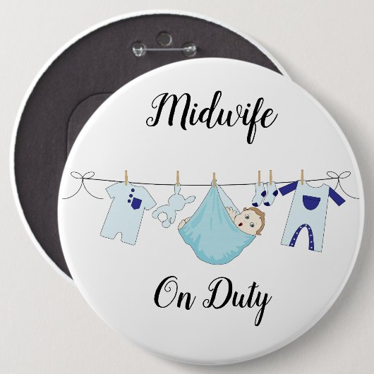 Midfrau On Duty Blue Colossal, 18 mm Round Button (Vorne & Hinten)