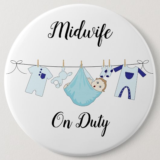 Midfrau On Duty Blue Colossal, 18 mm Round Button (Vorderseite)