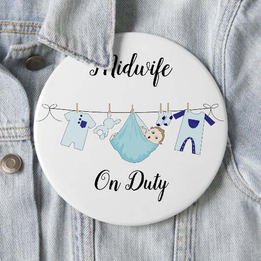 Midfrau On Duty Blue Colossal, 18 mm Round Button (Beispiel)