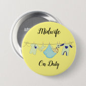 Midfrau On Duty Blue Large, 3-Zoll-Taste Button (Vorne & Hinten)
