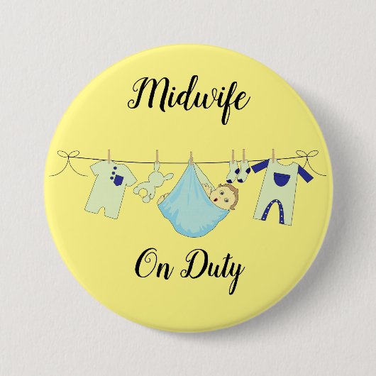 Midfrau On Duty Blue Large, 3-Zoll-Taste Button (Vorderseite)