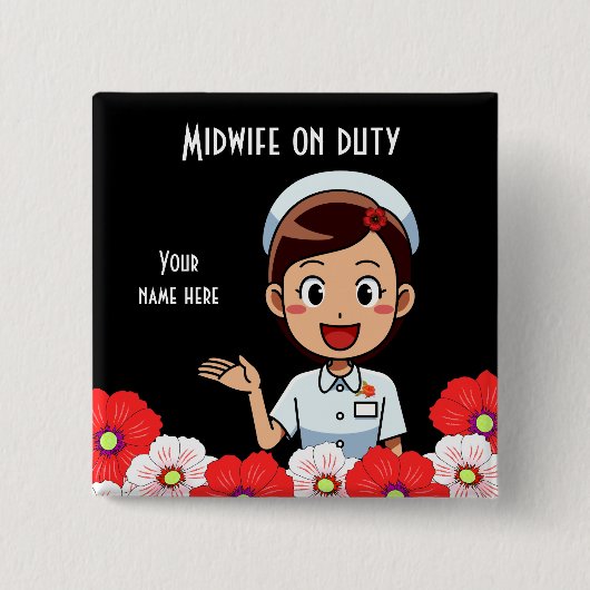 Midfrau On Duty, Square Button (Vorderseite)