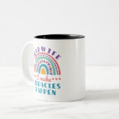 Midfrau Rainbow I Make Miracles passieren Zweifarbige Tasse (Vorderseite Links)