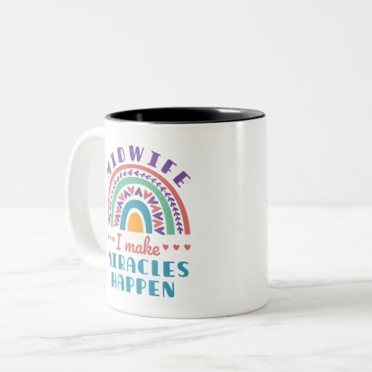 Midfrau Rainbow I Make Miracles passieren Zweifarbige Tasse (Vorderseite Links)