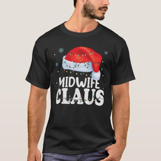 Midfrau Santa Claus Christmas Funny Matching Costu T-Shirt (Vorderseite)