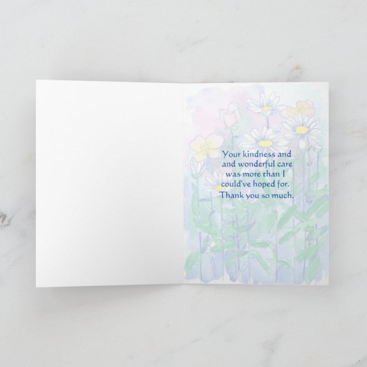 Midfrau Vielen Dank Daisy Blume Watercolor Karte (Innenseite)