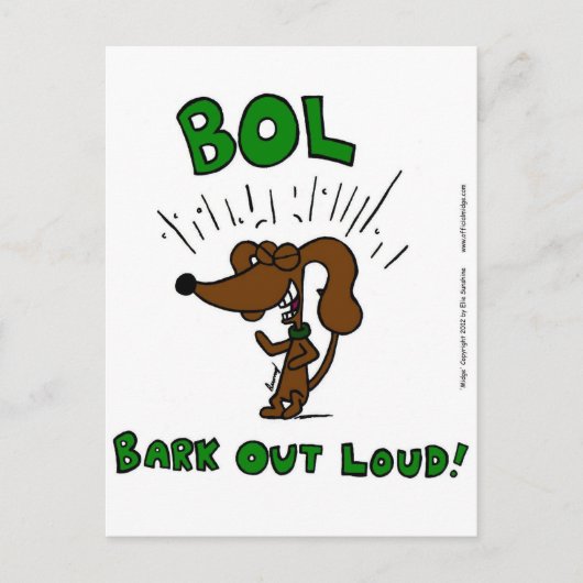 Midge "BOL Bark Out Loud" Postcard Postkarte (Vorderseite)