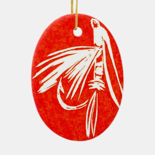 Midge Classic Trout Fly Weihnachtsdekoration Keramik Ornament (Hinten)