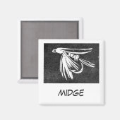 "Midge" Fly Fishing Art Magnet (Vorderseite/Rückseite)