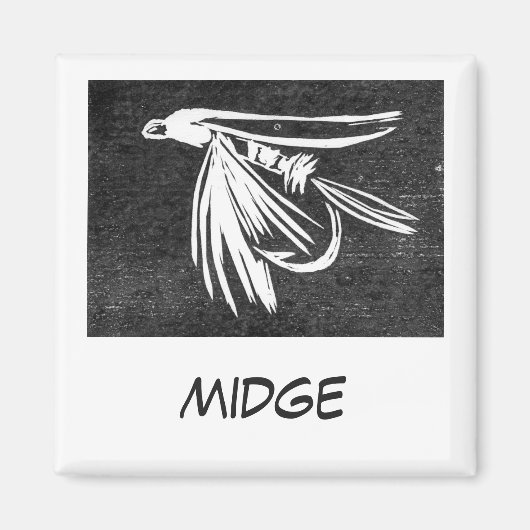 "Midge" Fly Fishing Art Magnet (Vorne)