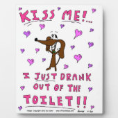 Midge "KISS ME" Funny Plaque Fotoplatte (Vorderseite)