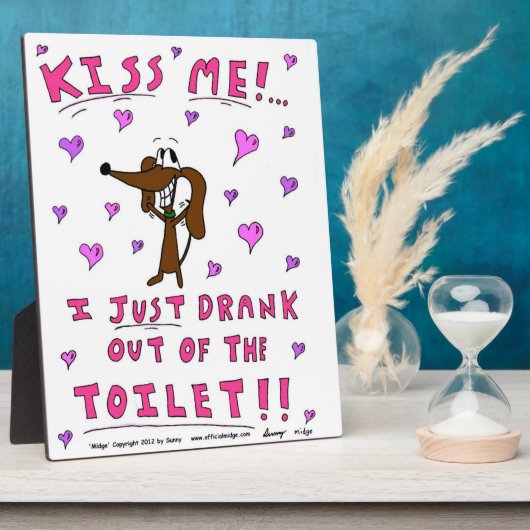 Midge "KISS ME" Funny Plaque Fotoplatte (Seite)