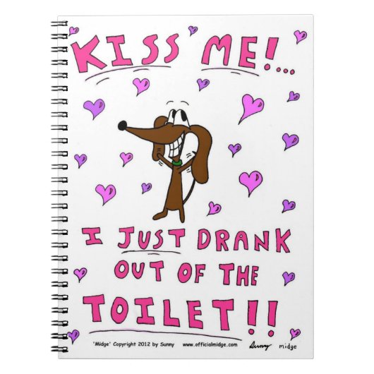 Midge "KISS ME" Notebook Notizblock (Vorderseite)