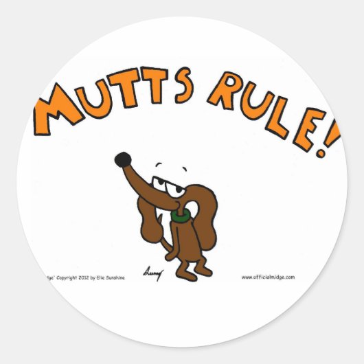 Midge MUTTS RULE Stickers - Set von 20 (Vorderseite)