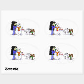 Midge Playing in Snow Stickers - Anpassen (Blatt)