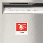 "Midge Red" Dish Washer Status Magnet (In Situ (Geschirrspüler))
