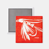 "Midge Red" Trout Fly Art Magnet (Vorderseite/Rückseite)