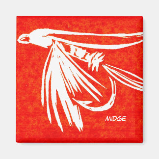 "Midge Red" Trout Fly Art Magnet