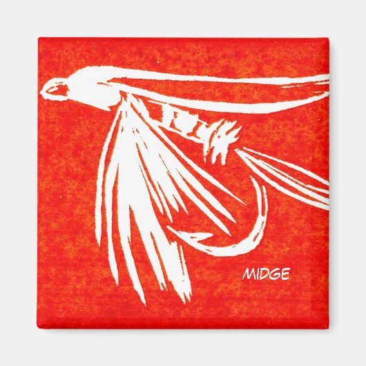 "Midge Red" Trout Fly Art Magnet (Vorne)