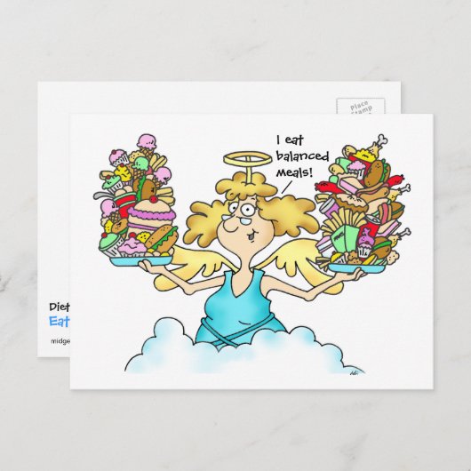 Midge’s Diet Postcard #8 Balanced Meals Postkarte (Vorne/Hinten)