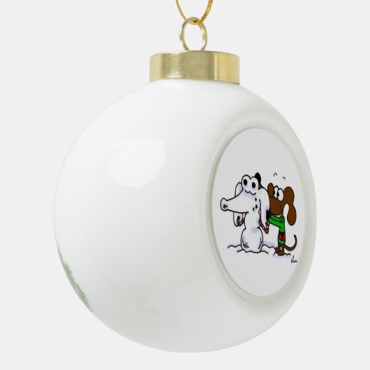 Midge Snowdog Bauble Ornament (Links)