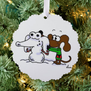 Midge Snowdog individuell anpassbare Papier-Orname Ornament Karte