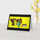 Midge Superhero Trio Grußkarte Karte (Gelbe Blume)