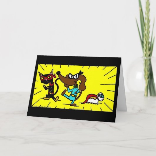 Midge Superhero Trio Grußkarte Karte (Vorderseite)