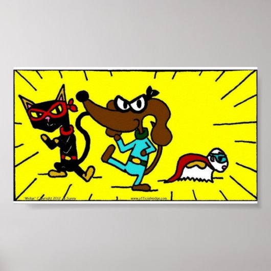 Midge Superhero Trio Poster Print (Vorne)