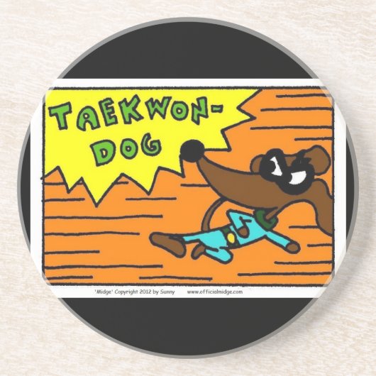 Midge TAEKWON-DOG-Untersetzer Sandstein Untersetzer (Vorne)