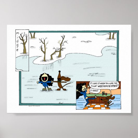 Midge und Melissa Floor Skaten Comic Poster (Vorne)