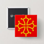 Midi-Pyrenäen, Frankreich Flagge Button (Vorne & Hinten)