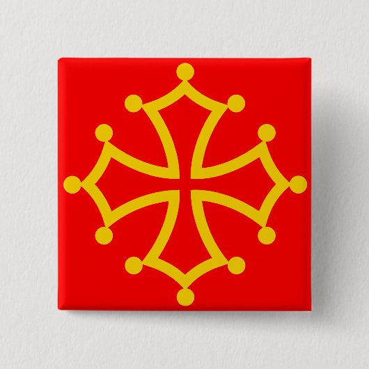 Midi-Pyrenäen, Frankreich Flagge Button (Vorderseite)