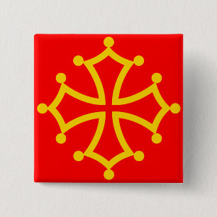 Midi-Pyrenäen, Frankreich Flagge Button