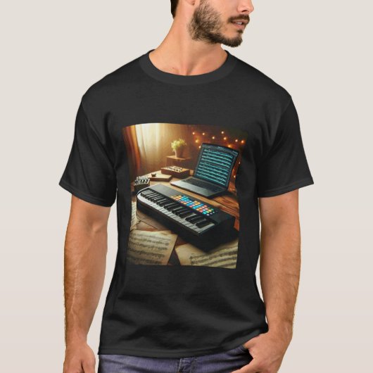 MIDI-Tastaturcontroller - Synthesizer Retro T-Shirt (Vorderseite)