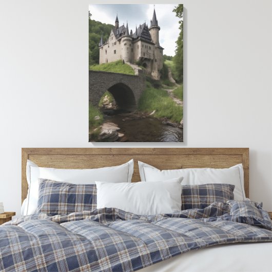 Midieval Castle by a Stream Leinwanddruck (Insitu (Schlafzimmer))