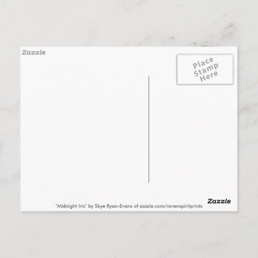 Midinight Iris Floral Postkarte (Rückseite)