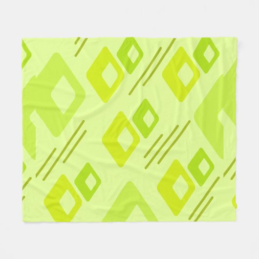 Midjahrhundert Diamonds Art Chartreuse Fleecedecke (Vorderseite (Horizontal))