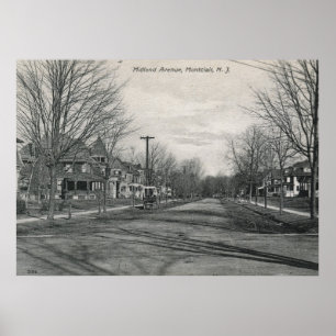 Midland Ave., Montclair, NJ 1908 Vintag Poster