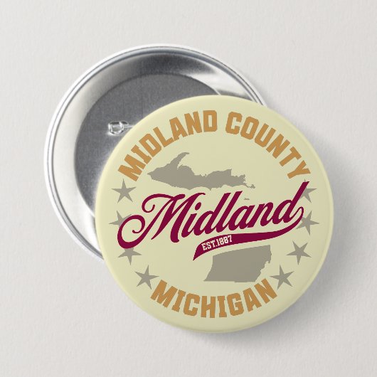 Midland, Michigan Button (Vorne & Hinten)